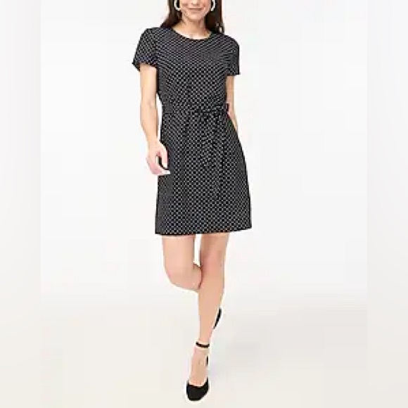 J Crew Black with Ivory Dots Suiting Dress - Picture 2 of 4